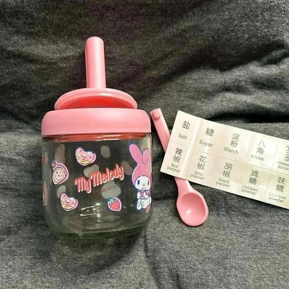 Sanrio cute pink cup to store spices, salt, or you could use to put baby food .